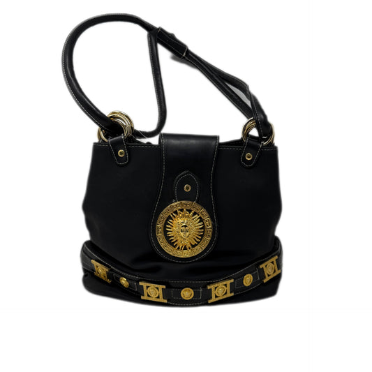 Bolsa negra medallón dorado Vintage